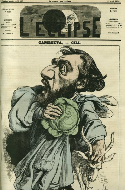 Leon Gambetta (1838-1882), French politician. Cover in L