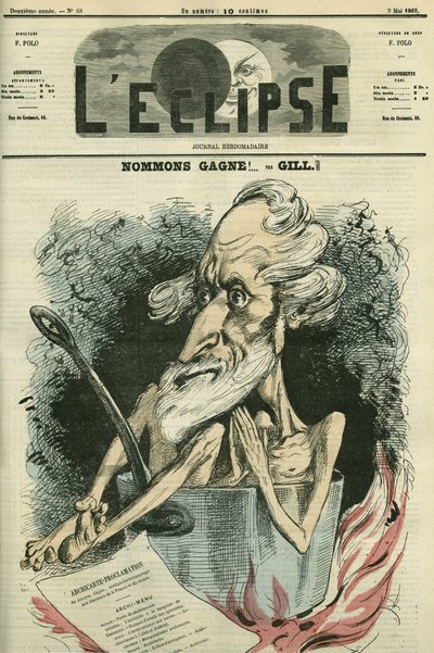 Name Gagne, illustration of a candidate in an election. Cover in 