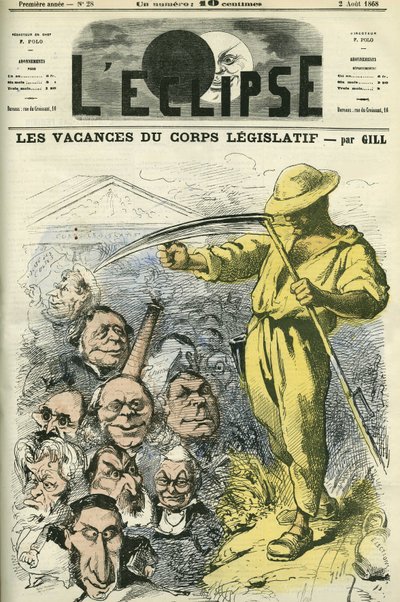 On Holidays of the Legislative Corps, Deputies of the National Assembly Leaving the Palais Bourbon by Andre Gill