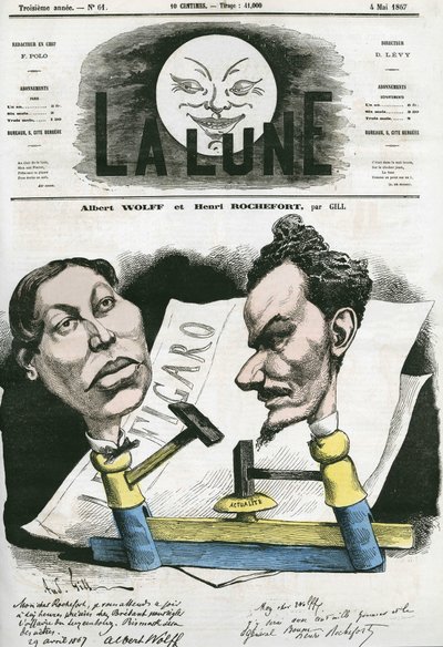 Portrait of Albert Wolff and Henri Rochefort, French Journalist and Politician by Andre Gill