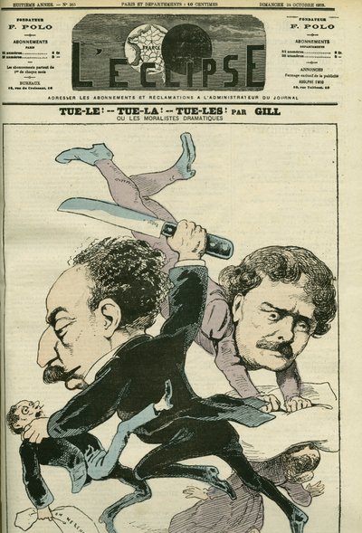 Portrait of Alexandre Dumas Jr. (1824-1895), French Man of Letters and Ernesto Rossi. Cover in 