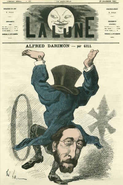 Portrait of Alfred Darimon, French politician by Andre Gill