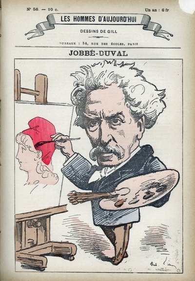 Portrait of Armand Felix Maris Jobbe-Duval (1821-1889), French painter and politician. Cartoon by Gill, Paris. by Andre Gill
