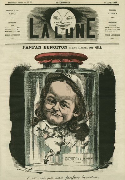 Portrait of Camille Schelter, actress in the role of Fanfan Benoiton by Andre Gill