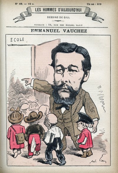 Portrait of Emmanuel Vauchez, French politician. Caricature of Gill, Paris. by Andre Gill