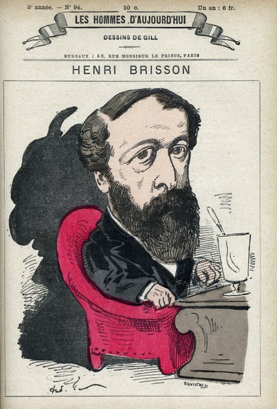 Portrait of Eugene Henri Brisson, French lawyer, journalist and politician. Cartoon by Gill, Paris by Andre Gill