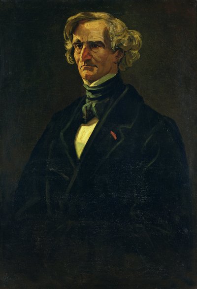 Portrait of Hector Berlioz formerly attributed to Honore Daumier by Andre Gill