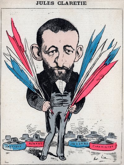 Portrait of Jules Claretie, French novelist, playwright and critic - Caricature by Andre Gill, in 