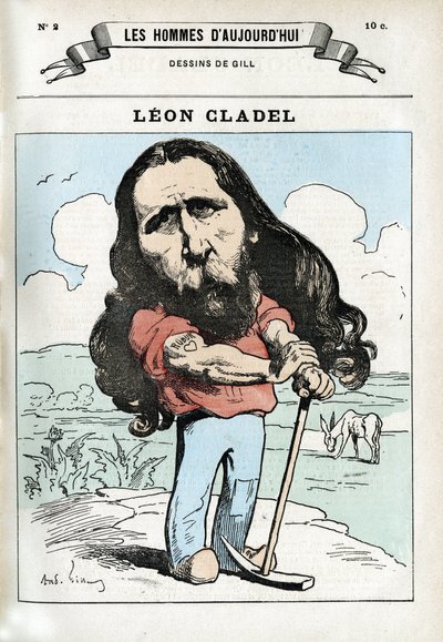 Portrait of Leon Cladel (1835-1892), French Man of Letters. Caricature by Gill, Paris by Andre Gill