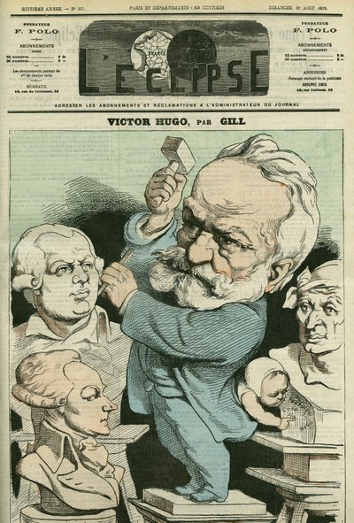 Portrait of Victor Hugo (1802-1885), French Man of Letters and Politician. Cover in 
