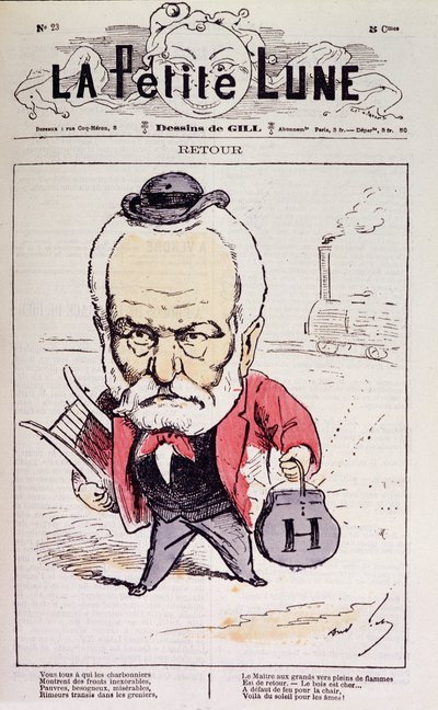 Return (return to France of Victor Hugo in 1870 after his exile) - by Gill, in 