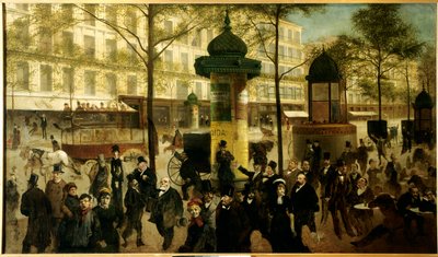 Sketch for a Panorama of Boulevard Montmartre by Andre Gill