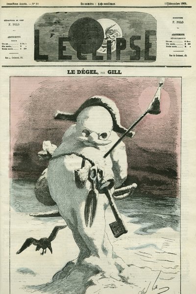 The degel, evocation of the political situation of the Napoleon III government, France wants more freedom by Andre Gill