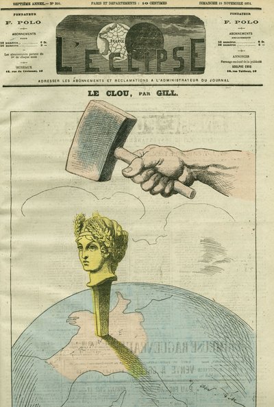 The nail, a cartoon on the Republic illustrating a quote by Alexandre Dumas Fils: 