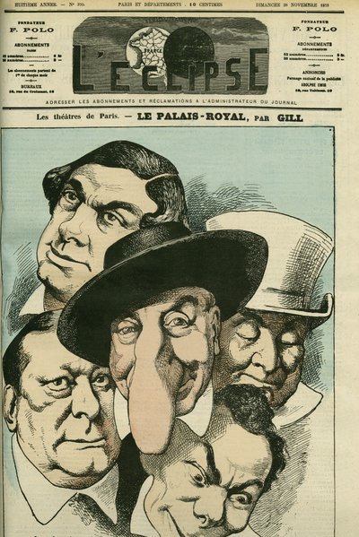 Theatre Le Palais Royal with French Actors by Andre Gill