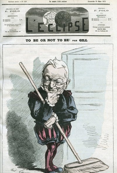 To Be or Not to Be, Cartoon by Adolphe Thiers (1797-1877), French Statesman. Cover in L