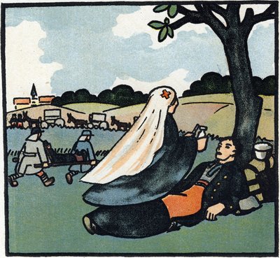Red Cross Nurse Coming to Care for Soldiers as Far as the Battlefields by Andre Helle
