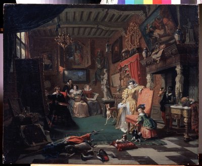 Sir Anthonis van Dyck painting a portrait by Andre Plumot