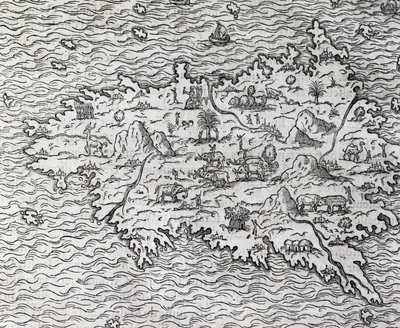 Map of Sumatra, Engraving by Andre Thevet by Andre Thevet