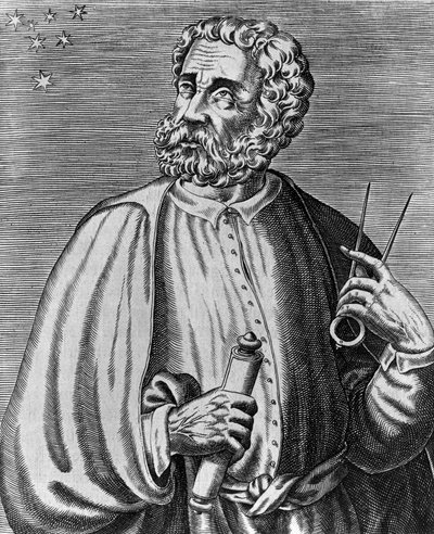 Portrait of Ferdinand Magellan, Portuguese Navigator, engraving by Andre Thevet from True Portraits and Lives of Illustrious Men by Andre Thevet