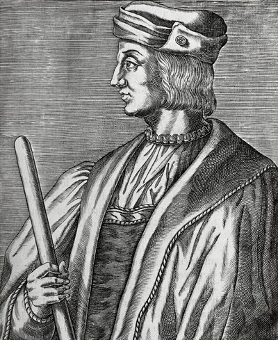 Portrait of Gaston de Foix, Duke of Nemours (1489-1516), engraving from Les Vrais pourtraits et Vies des Hommes illustres by Andre Thevet