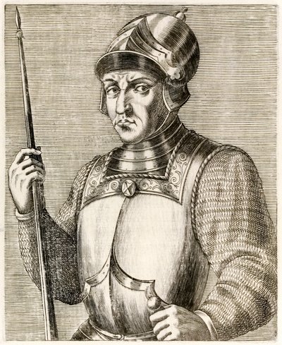 William the Conqueror, first Norman King of England, from True Portraits by André Thévet published in 1584 by Andre Thevet