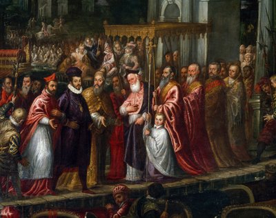 Doge Mocenigo and Patriarch Trevisan welcoming Henry III to the Lido in 1574 by Andrea Vicentino