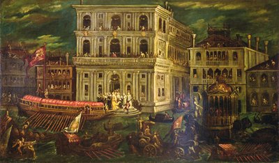 Embarkation of the Dogaressa Morosina Morosini Grimani 4 May 1597, Venice by Andrea Vicentino