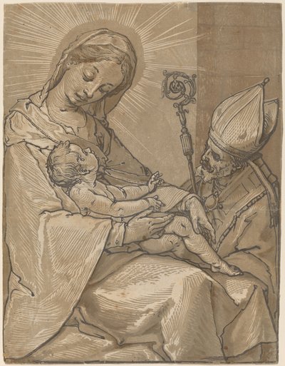 Madonna and Child with a Bishop by Andrea Andreani
