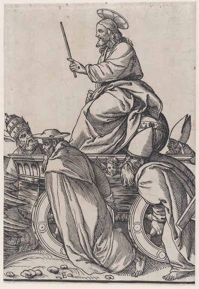 Christ riding on a triumphal cart, from The Triumph of Christ by Andrea Andreani