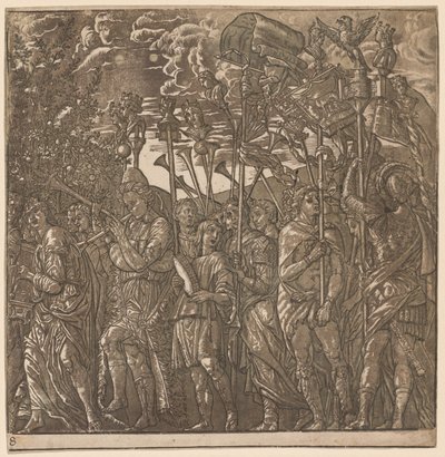 The Triumph of Julius Caesar: Soldiers Carrying Banners and Standards by Andrea Andreani