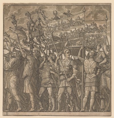 The Triumph of Julius Caesar: Soldiers Carrying the Pictures of War, 1593-99 by Andrea Andreani