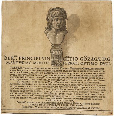 The Triumph of Julius Caesar: Title Page by Andrea Andreani after Andrea Mantegna
