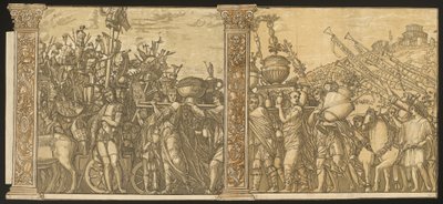 The Triumph of Julius Caesar [no.3 and 4 plus 2 columns] by Andrea Andreani after Andrea Mantegna