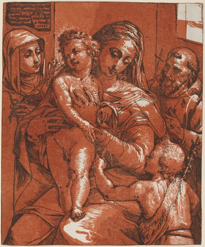 Madonna and Child Accompanied by Saints by Andrea Andreani after Jacopo Ligozzi