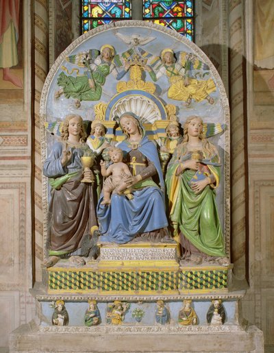 Madonna and Child Enthroned, the Medici Chapel altarpiece by Andrea Della Robbia