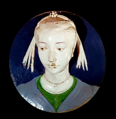 Portrait of Young Stranger Tondo in Terracotta Decor by Andrea della Robbia by Andrea Della Robbia