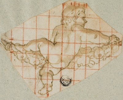 Putto with Garland by Andrea Lilio