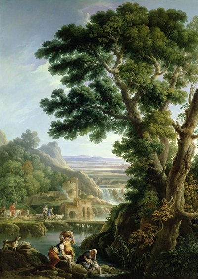 A Landscape in Latium with Washerwomen by Andrea Locatelli
