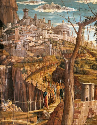Agony in the Garden (detail view of Jerusalem) by Andrea Mantegna