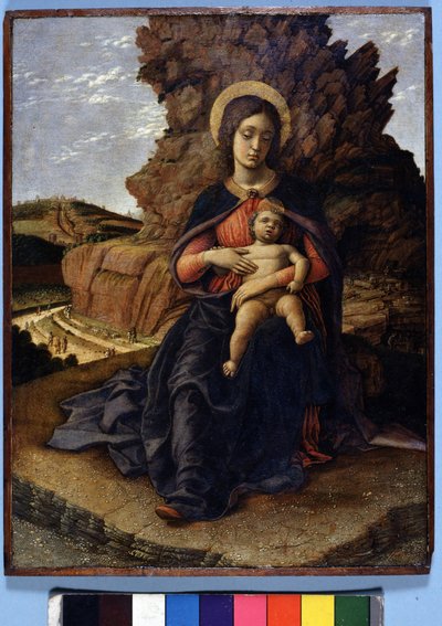 Virgin and Child with Stone Quarries in the Background by Andrea Mantegna