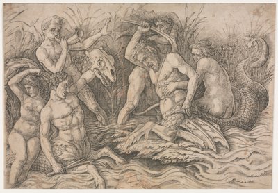 Battle of the Sea Gods (right portion) by Andrea Mantegna
