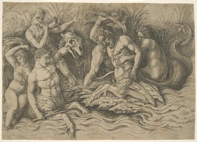 Battle of the Sea Gods: Right Half of a Frieze by Andrea Mantegna