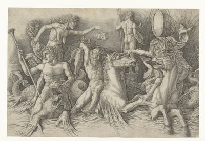 Battle of the Sea Gods, with Envy (Invidia) on the Left by Andrea Mantegna