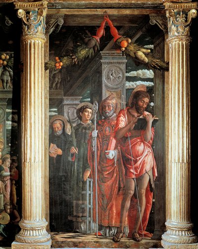 Saints John and Lorenzo and Two Saints (detail) by Andrea Mantegna