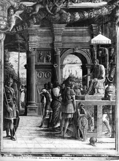 St. James the Great brought before King Herod Agrippa (detail) by Andrea Mantegna