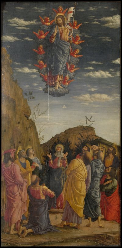 The Ascension Trittico degli Uffizi (left panel) by Andrea Mantegna