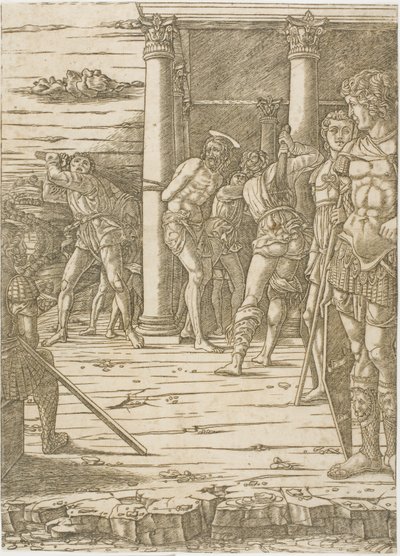 The Flagellation of Christ, with the Landscape Background by Andrea Mantegna