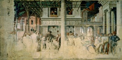The Martyrdom and Transport of the Decapitated Body of Saint Christopher, c.1448-57 by Andrea Mantegna