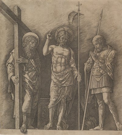 The Risen Christ between Saint Andrew and Saint Longinus by Andrea Mantegna